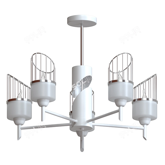 Modern Ceiling Chandelier Inna: Elegant Metal and Glass Design 3D model image 2