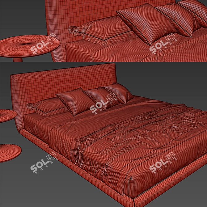 Tuliss Letto Bed: Elegant, Versatile, and Comfortable 3D model image 3