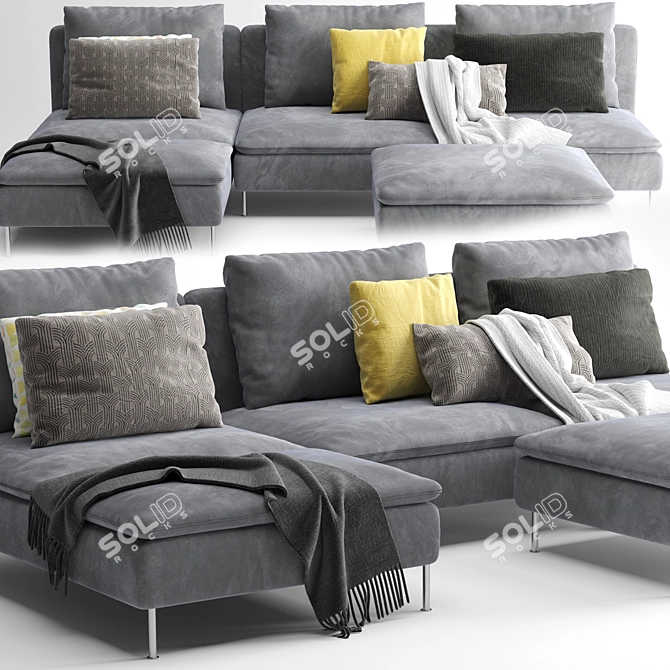Sleek and Versatile Sofa 3D model image 2