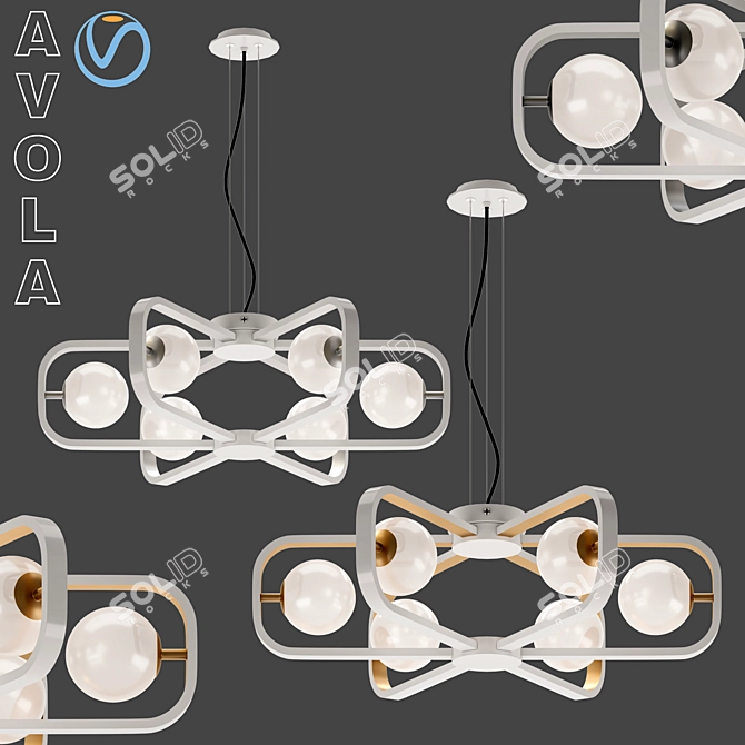 Avola MOD431-PL-06-WG Pendant Light 3D model image 1