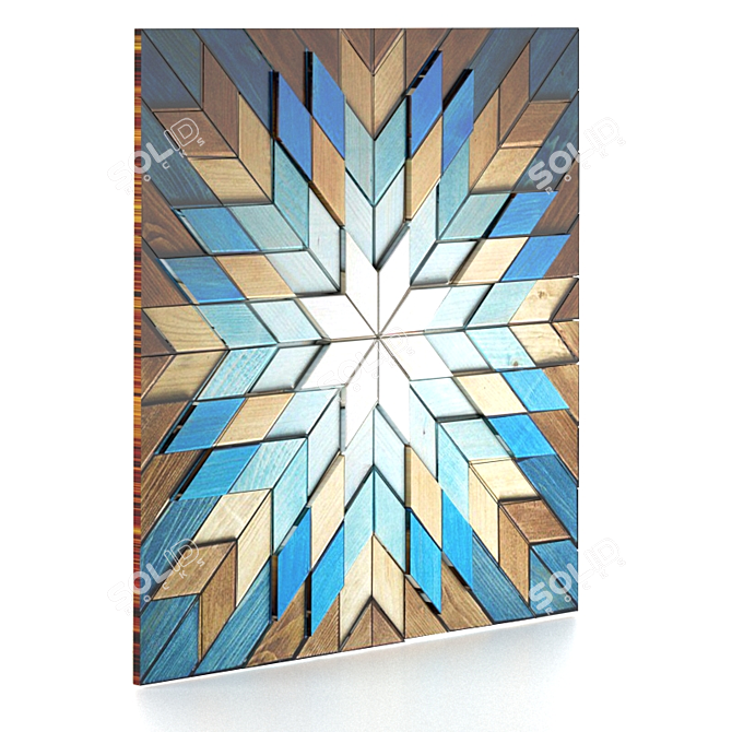 3D Wood Panels: Vibrant and Textured 3D model image 2