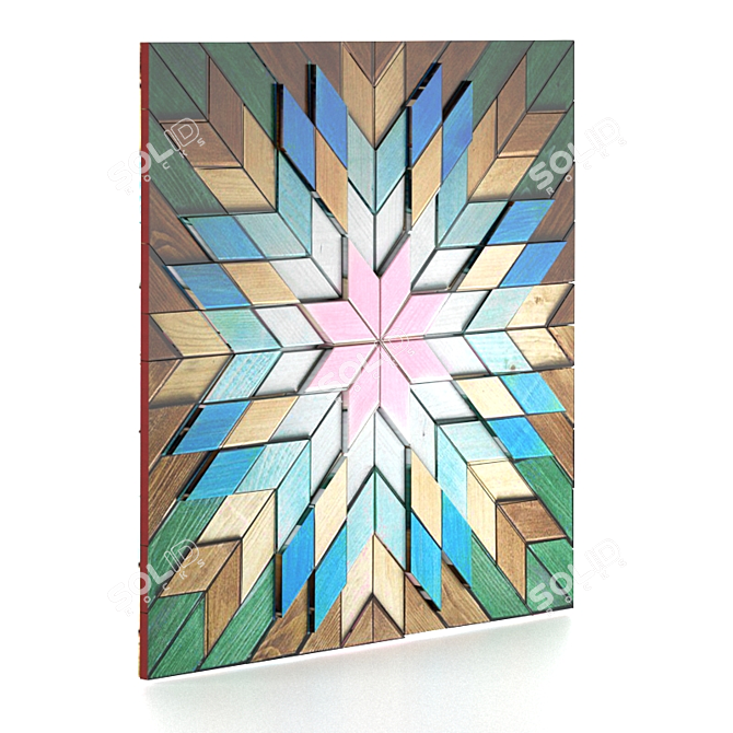 3D Wood Panels: Vibrant and Textured 3D model image 3