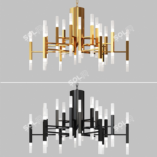 Nordic LED Chandelier, Modern & Minimalist 3D model image 2