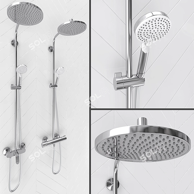 Luxury Hansgrohe Shower Systems | Crometta S Showerpipe 240 3D model image 1