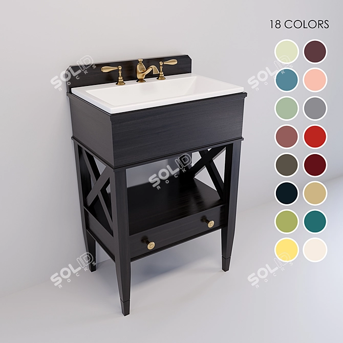 Compact and Stylish Sink Vanity by James Brookman 3D model image 1