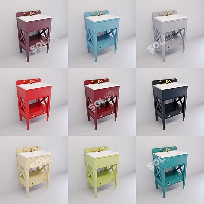 Compact and Stylish Sink Vanity by James Brookman 3D model image 2