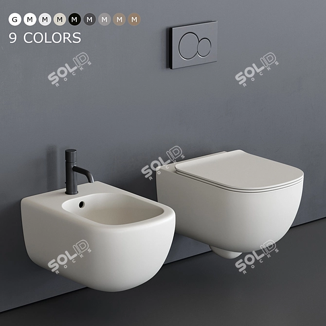 Cielo Era Wall-Hung WC: Modern and Sleek Ceramic Toilet 3D model image 1