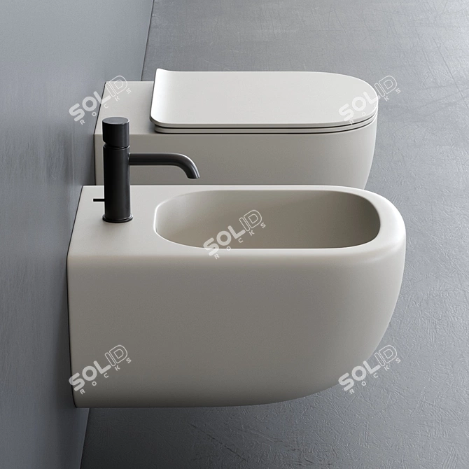 Cielo Era Wall-Hung WC: Modern and Sleek Ceramic Toilet 3D model image 2