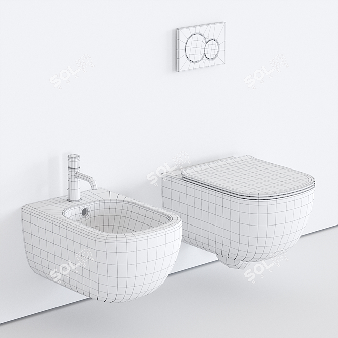 Cielo Era Wall-Hung WC: Modern and Sleek Ceramic Toilet 3D model image 3