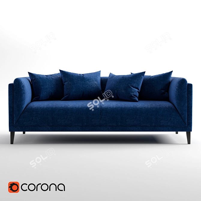 Angel Deep Blue Double Sofa 3D model image 1