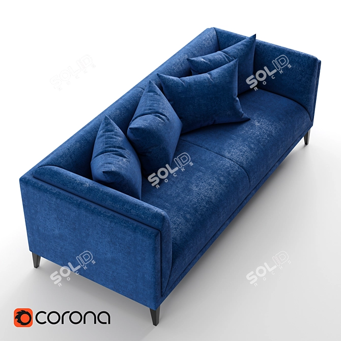 Angel Deep Blue Double Sofa 3D model image 2