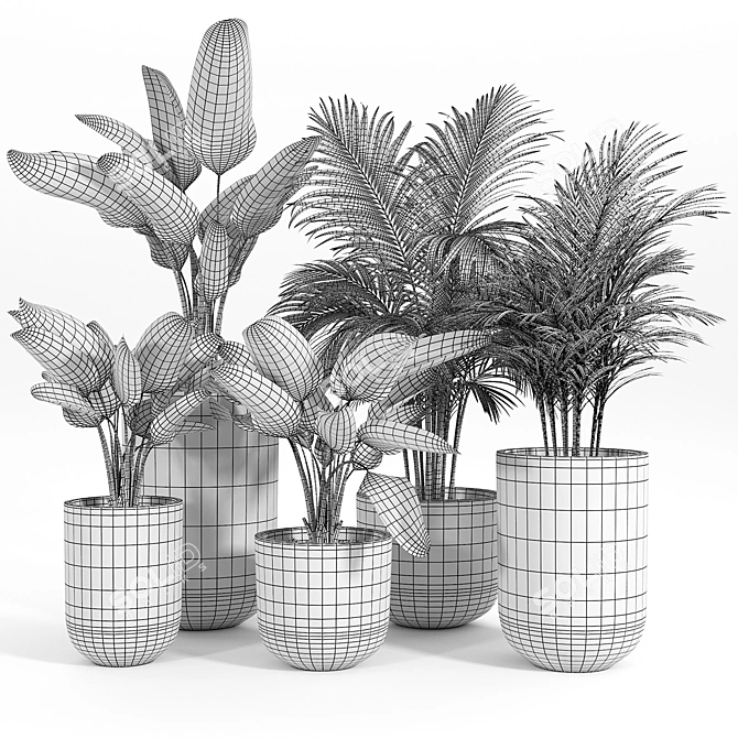 Elegant Seminyak Grey Planter: Stylish, Versatile, and High-Quality 3D model image 3