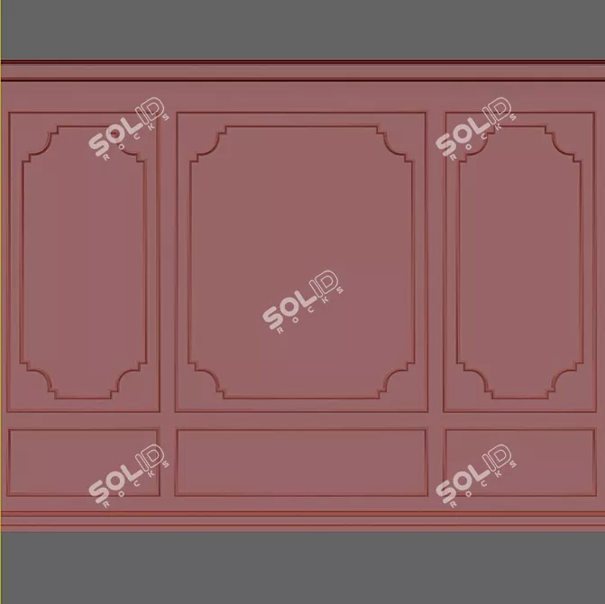 Elegant Wall Molding: 3D Max 2013 3D model image 2