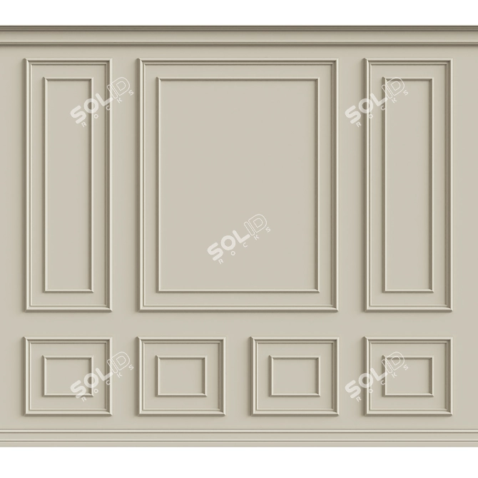 3D Wall Moulding - Versatile Design 3D model image 1