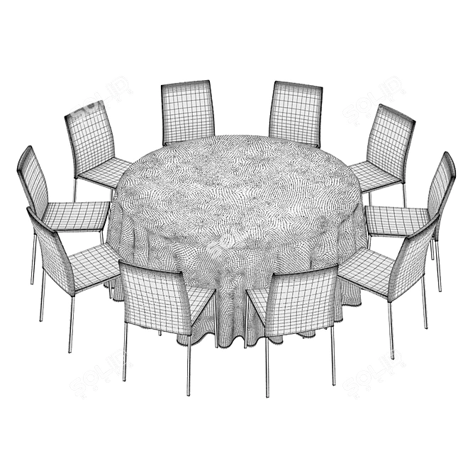 Slim Chair Table Set by Lignet Roset 3D model image 2