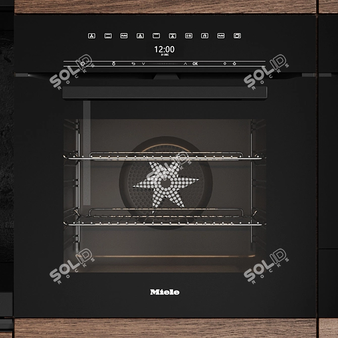 Modern Kitchen Set: Poliform My Planet, Blanco Sink, Miele Oven & Microwave 3D model image 2