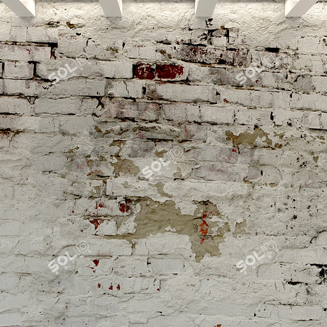 Vintage Brick Wall Texture 3D model image 3