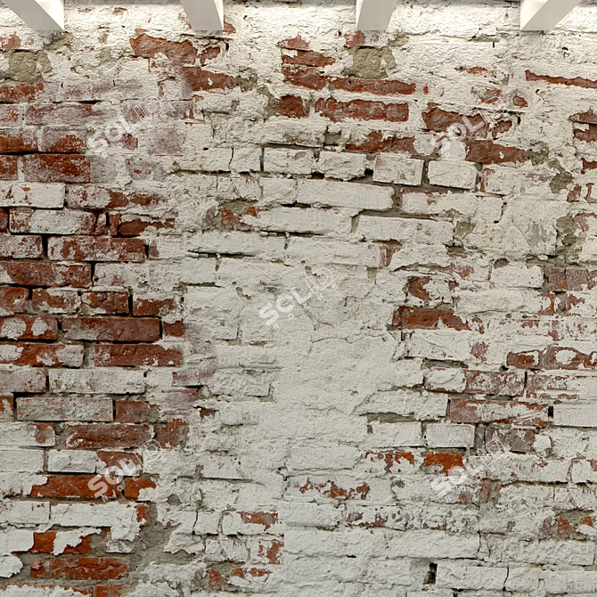 Vintage Brick Wall Texture 3D model image 3