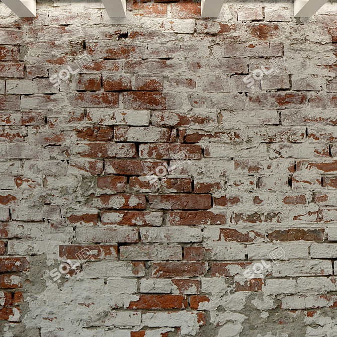 Antique Brick Wall Texture 3D model image 3