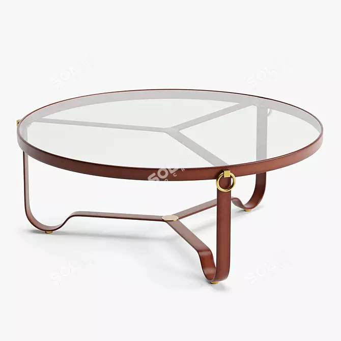 Elegant Leather Coffee Table 3D model image 1