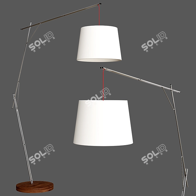 SESSO LED Floor Lamp 185/120 cm 3D model image 2