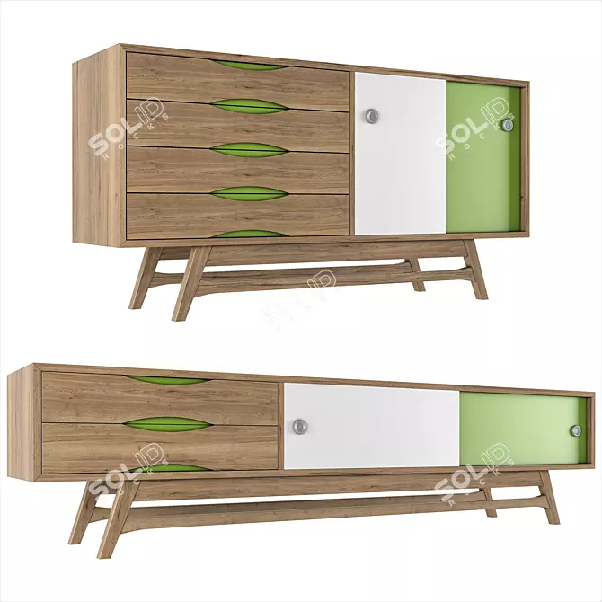 Elegant Frezya TV Cabinet & Sideboard 3D model image 1