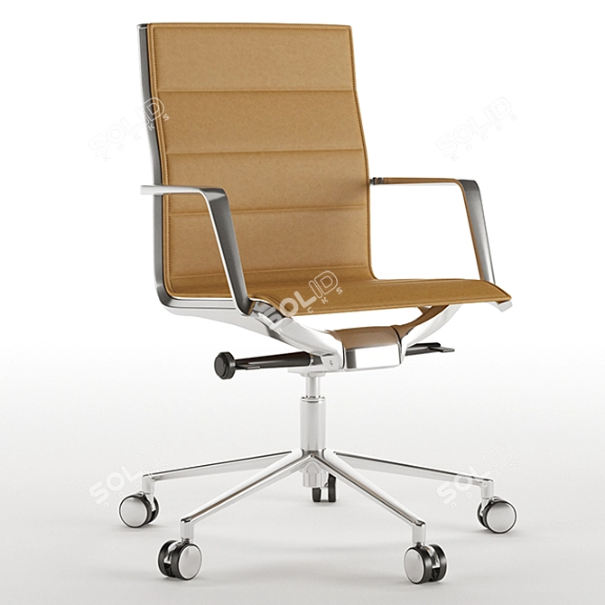 ErgoCurve Leather Office Chair 3D model image 2