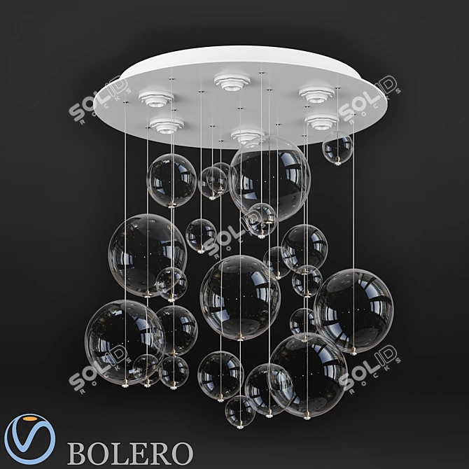 Elegant Bubble Ceiling Lamp - Bolero 3D model image 1