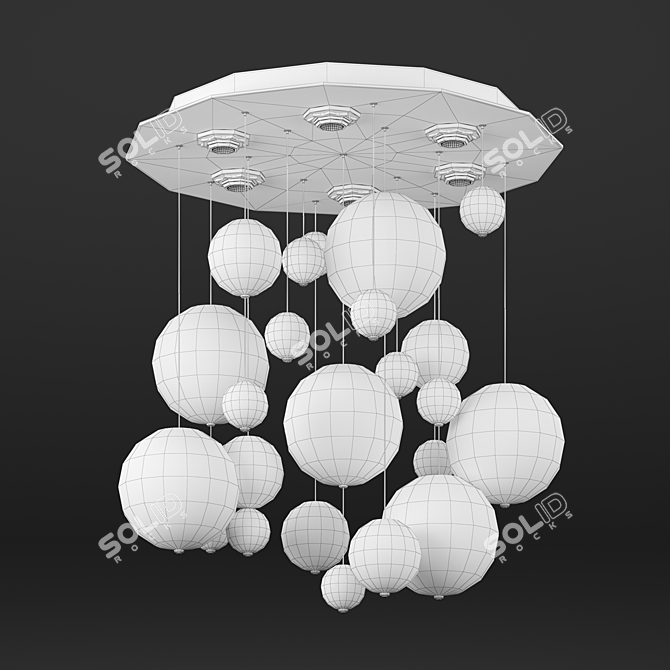 Elegant Bubble Ceiling Lamp - Bolero 3D model image 2