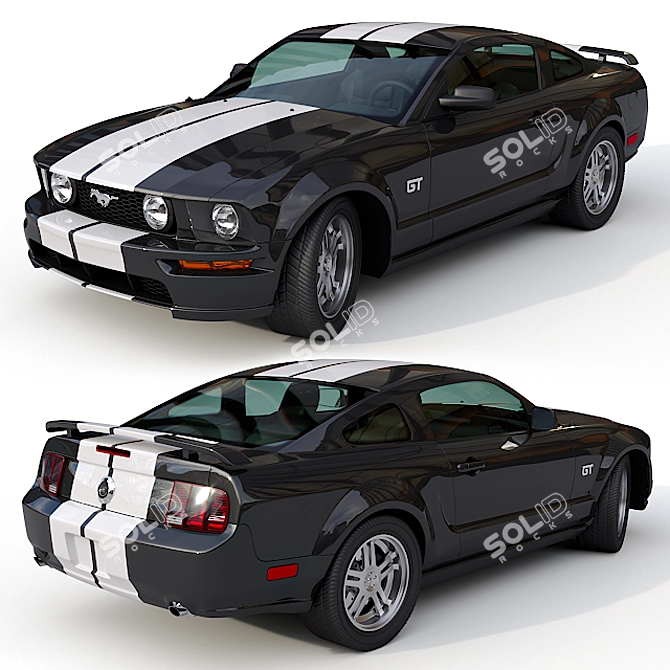 Sleek and Powerful 2007 Ford Mustang 3D model image 1