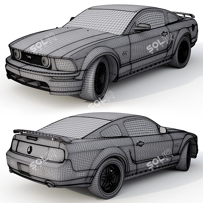 Sleek and Powerful 2007 Ford Mustang 3D model image 3