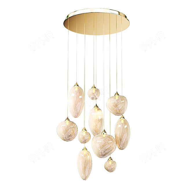Elegant Ideal Lux Baco Chandelier 3D model image 1