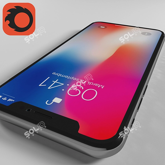 Sleek iPhone X: Black & White 3D model image 2