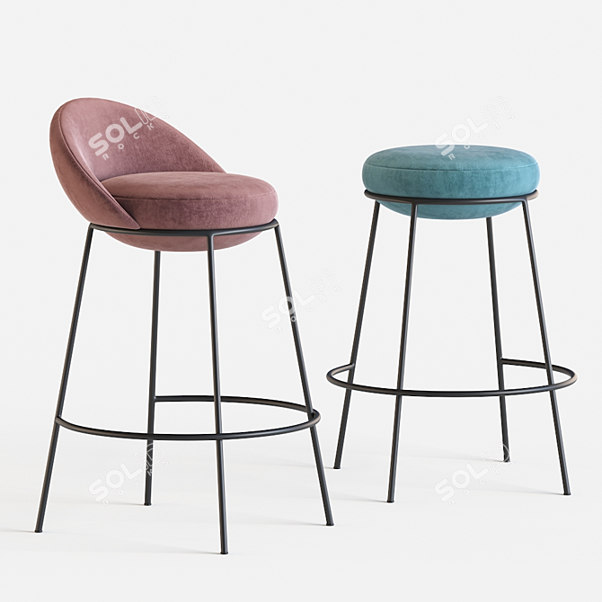 ErgoBar: Nest Bar Stool 3D model image 1