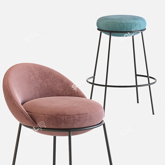 ErgoBar: Nest Bar Stool 3D model image 2