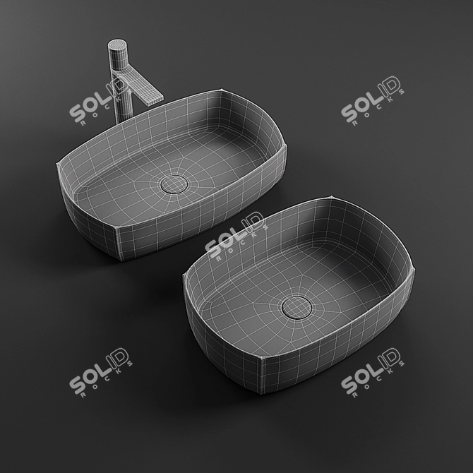 Arbi Cuir Countertop Washbasins - Elegant and Functional 3D model image 2