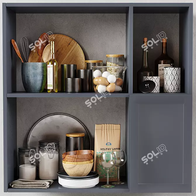 Elegant Kitchen Decor Set 3D model image 1