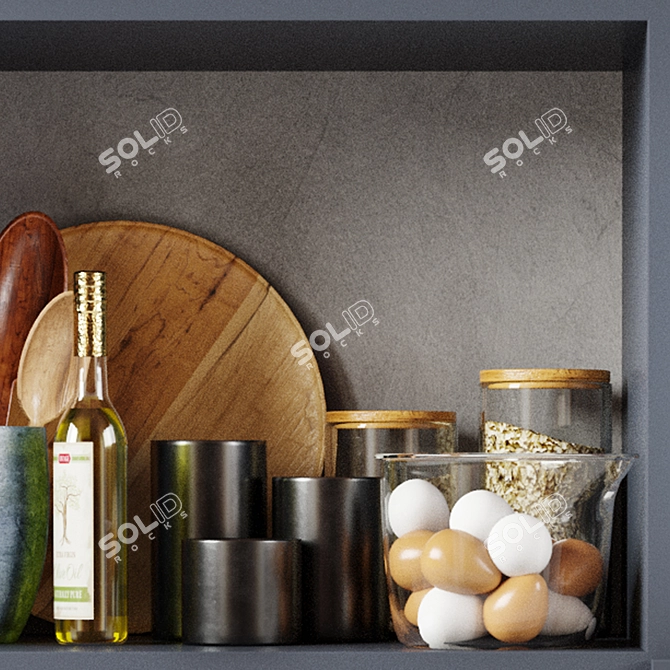 Elegant Kitchen Decor Set 3D model image 2