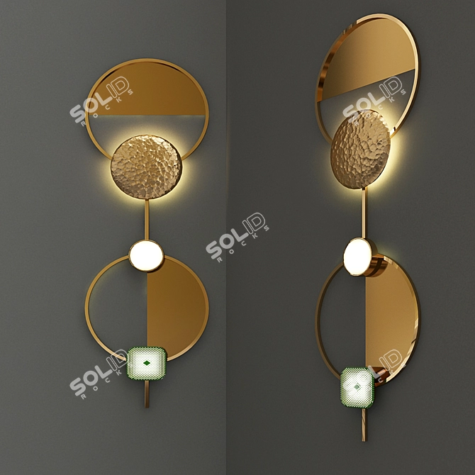 ANZAZO RUBINAS C - Vintage Brass 3-Light Pendant 3D model image 1