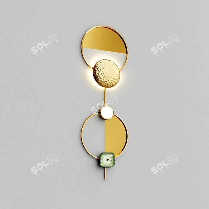 ANZAZO RUBINAS C - Vintage Brass 3-Light Pendant 3D model image 2