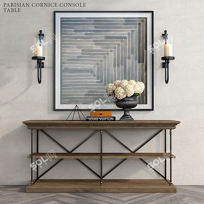 Parisian Cornice Console Table  3D model image 1