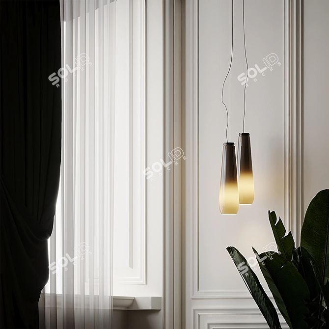 Diesel Glass Drop Pendant Light 3D model image 2