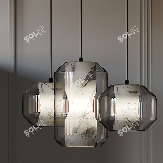Elegant Chamber Pendant Lights: LEE BROOM 3D model image 1