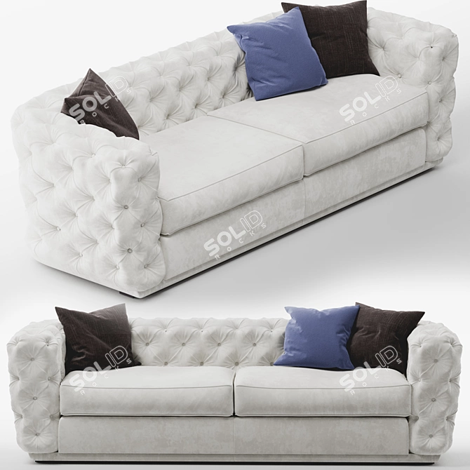 Regal Chesterfield Sofa: The Epitome of Luxury. 3D model image 1