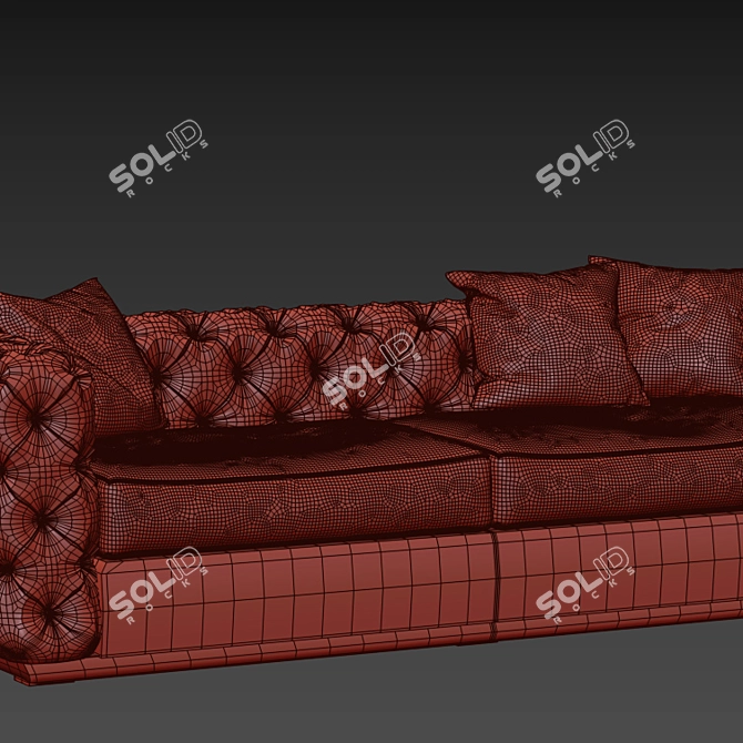 Regal Chesterfield Sofa: The Epitome of Luxury. 3D model image 3