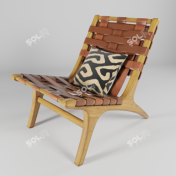 African-Inspired Designer Armchair 3D model image 1