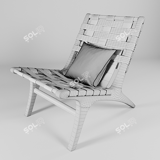 African-Inspired Designer Armchair 3D model image 2
