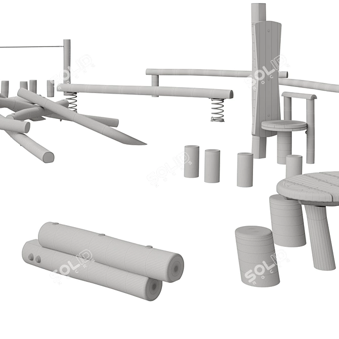 NATURAL PLAY: Kompan Log Equipment 3D model image 3