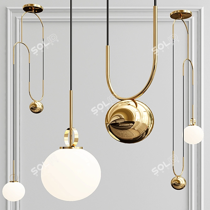 Sleek Neuton Pendant Light 3D model image 1