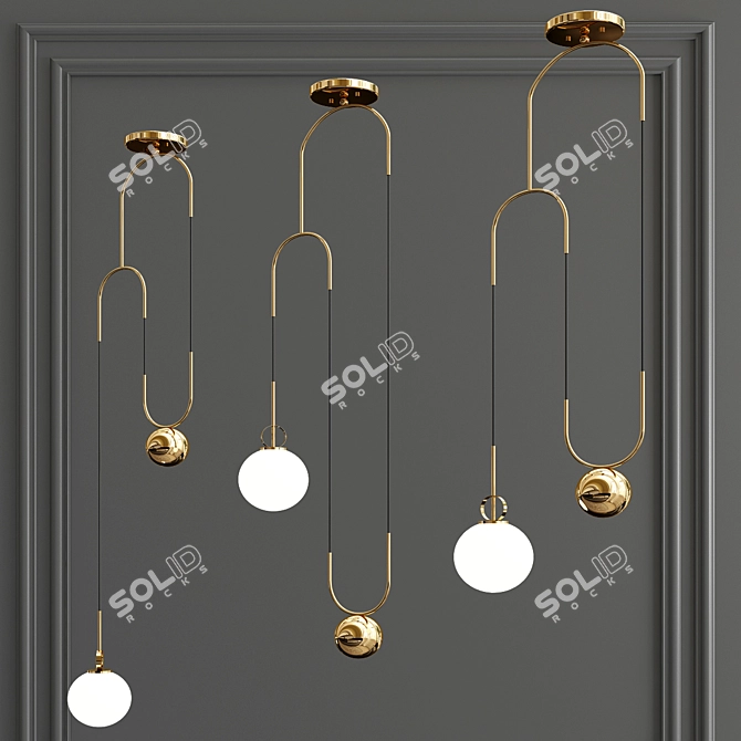 Sleek Neuton Pendant Light 3D model image 2